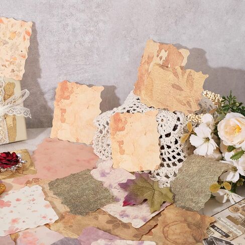 84 Pcs Scrapbook Paper, Textured Paper Assorted Set, Vintage Scrapbook Papers Mix for Scrapbooking Junk Journal Journaling Supplies DIY Materials Collage in Saudi Arabia