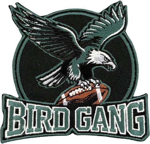 Siam Accs Rugby Fans Philadelphia Bird Gang Patch Embroidery (Black) for American Football Fan Favorite Team Iron On Sew On Embroidered Patch in Saudi Arabia