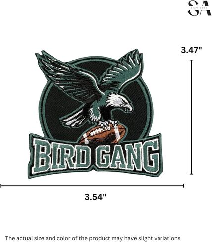 Siam Accs Rugby Fans Philadelphia Bird Gang Patch Embroidery (Black) for American Football Fan Favorite Team Iron On Sew On Embroidered Patch in Saudi Arabia