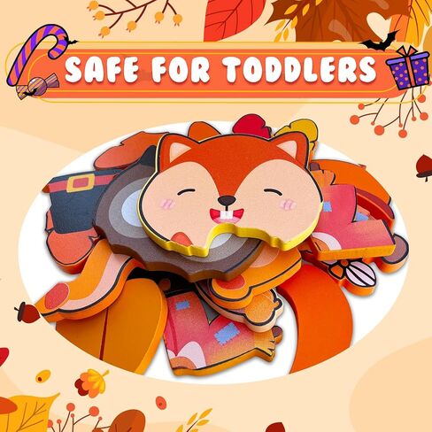 Halloween Puzzle Toys 6 Pack Wooden Puzzles for Toddlers Montessori Toy for 1 2 3 4 Year Old Boys Girls Toddler Gifts Halloween Treat Bags Gifts in Saudi Arabia