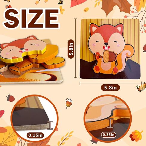 Halloween Puzzle Toys 6 Pack Wooden Puzzles for Toddlers Montessori Toy for 1 2 3 4 Year Old Boys Girls Toddler Gifts Halloween Treat Bags Gifts in Saudi Arabia