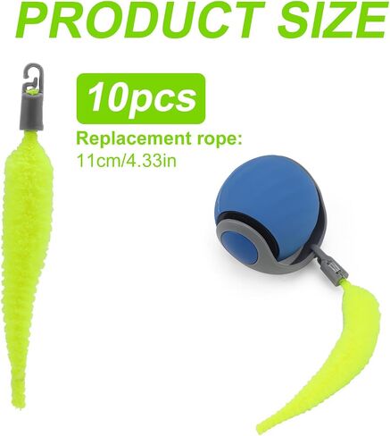 BOXOB 10pcs Cat Ball Replacement Tails, Kitten Wand Toy Worm Refills Interactive Toy Accessories Automatic Moving Rope Supplies in Saudi Arabia
