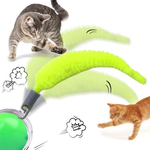 BOXOB 10pcs Cat Ball Replacement Tails, Kitten Wand Toy Worm Refills Interactive Toy Accessories Automatic Moving Rope Supplies in Saudi Arabia