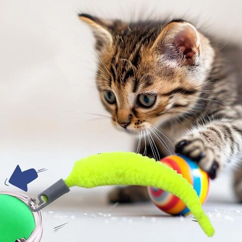 BOXOB 10pcs Cat Ball Replacement Tails, Kitten Wand Toy Worm Refills Interactive Toy Accessories Automatic Moving Rope Supplies in Saudi Arabia