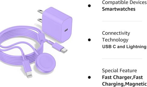 لكابل شاحن ساعة Apple، شاحن iWatch 3 في 1 مطور USB C لأجهزة iPhone وWatch، سلك iWatch اللاسلكي المغناطيسي بطول 6 أقدام شحن سريع لسلسلة Apple Watch Ultra 9 8 7 6 5 4 3 SE وiPhone 14 13 12 in Saudi Arabia