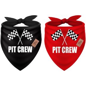 2pcs سباق سيارة الحفرة الكلب باندانا ريد أسود سباق العلم المثلث المثلث الأليفة وشاح قابلة للتعديل للحيوانات الأليفة in Kuwait