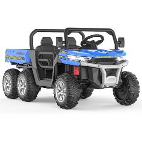 Garvee 24V Electric Ride On Dump Truck for Kids - 2-Seater 4WD 6 Wheels Remote Control Car with Dump Bed | ASTM Certified Kids Ride-On Toy Truck w/Parent Control & Music in Saudi Arabia