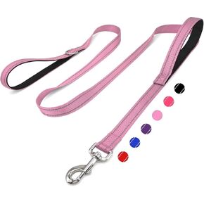 6 FT Dog Leash with 2 Padded Handle Nylon Reflective Dogs Leashes for Small Medium Large Dogs Black in Saudi Arabia
