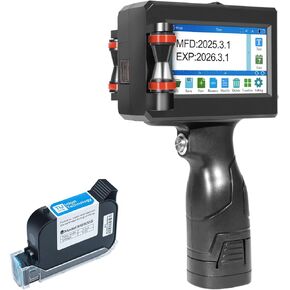 Handheld Inkjet Printer with 42ml Quick-Drying Ink Cartridge, Portable Ink Jet Coding Machine for Text/Date/Batch Number/QR Code/Barcode/Logo, Print Height from 0.08 to 0.5 Inch (ZM-C800) in Saudi Arabia