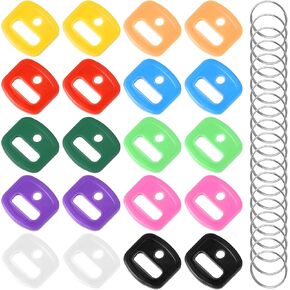 20PCS Silicone Key Tags with Labels, Colorful Key Covers Caps, Key Identifiers, Durable Keys Labels with Loop and Blank Label Paper for Standard Regular Thin Flat Keys in Kuwait