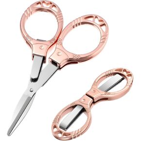 2 Piece Stainless Steel Portable Mini Small Traveling Scissors, Foldable Travel Mini Folding Scissor, Portable Travel Scissors, Safety Pocket Badge Small Scissor for Home Office in Kuwait