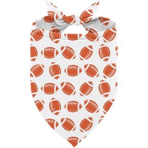Fall Rugby Game Dog Bandana, Adjustable Comfortable Triangle Dog Scarf, White Pet Kerchief with Football Pattern for Small Medium Boy and Girl Dogs, Holiday Dogs Gift in Saudi Arabia