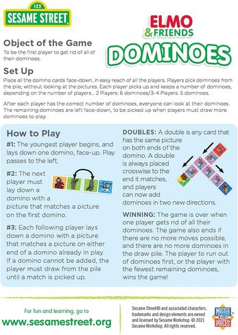 MasterPieces Kids Games - Sesame Street Picture Dominoes - Game for Kids and Family in Saudi Arabia