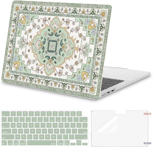 MOSISO Compatible with MacBook Air 13 inch Case 2025 2024 2023 2022 M4 A3240 M3 A3113 M2 A2681, Vintage National Flower Hard Shell & Keyboard Cover & Screen Film for MacBook Air 13.6 inch Case, Pink in Saudi Arabia