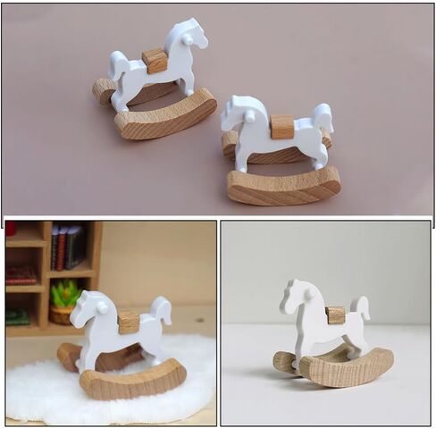 Zerodeko Dollhouse Mini Rocking Horse, Dollhouse Rocking Horse 1:12, Rocking Horse Chair Furniture Model, Dollhouse Furniture Decor in Saudi Arabia