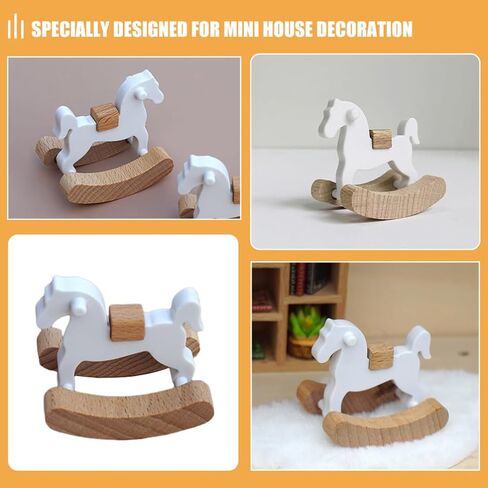 Zerodeko Dollhouse Mini Rocking Horse, Dollhouse Rocking Horse 1:12, Rocking Horse Chair Furniture Model, Dollhouse Furniture Decor in Saudi Arabia