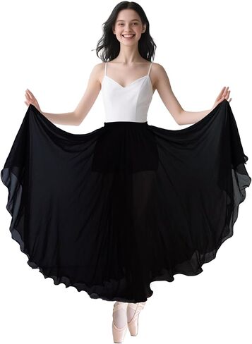 تنورة رقص شرقي من بيسدان، تنورة رقص شيفون، تنانير غجرية للنساء، تنورة طويلة انسيابية، هدية زي الهالوين in Kuwait