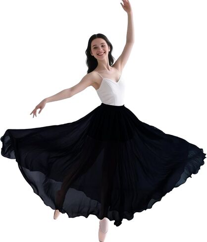 تنورة رقص شرقي من بيسدان، تنورة رقص شيفون، تنانير غجرية للنساء، تنورة طويلة انسيابية، هدية زي الهالوين in Kuwait