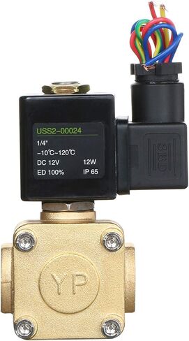1" Brass Electric Solenoid Valve 12V DC Normally Closed 230 PSI VITON Non-potable Water Air Oil in Kuwait
