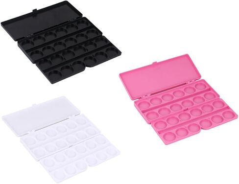 jojofuny 3pcs Watercolor Paint Palette Lids Watercolor Pans Pigment Plate Paint Plate Nail Drawing Tray Easy to Carry in Saudi Arabia