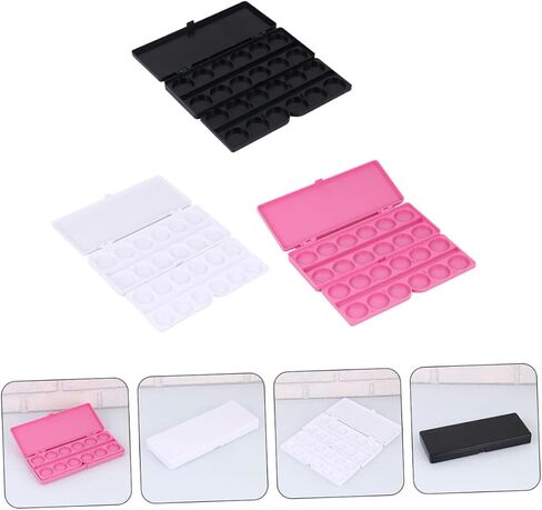 jojofuny 3pcs Watercolor Paint Palette Lids Watercolor Pans Pigment Plate Paint Plate Nail Drawing Tray Easy to Carry in Saudi Arabia