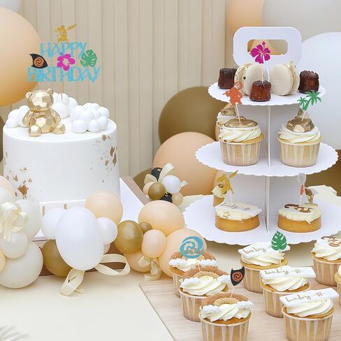 [26 أجهزة كمبيوتر] زخارف حفلة عيد ميلاد سعيد - لافتة موانا وكب كيك في الصيف Trpical Hawaiian Luau Party Decor in Kuwait