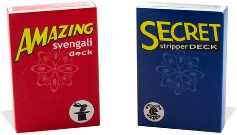 صانعي السحر المذهل Svengali و Secret Stripper Deck Kit ، مئات الحيل الممكنة من المبتدئين إلى الخبراء في هذه المجموعة (Red Svengali و Blue Stripper) in Saudi Arabia