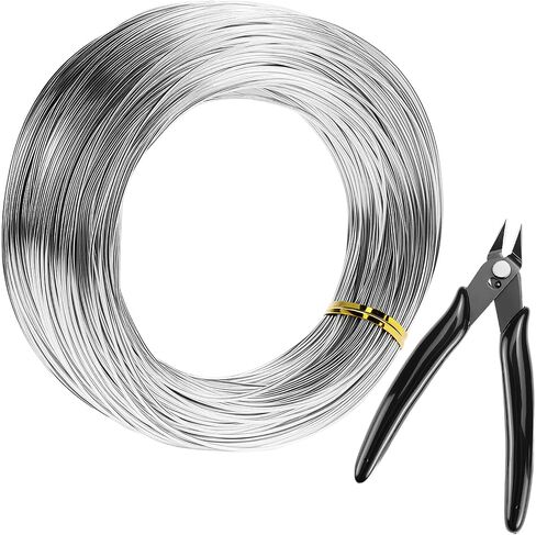 QWORK Bendable Craft Aluminum Wire 18 Gauge 328 FT, Sculpting Wire with Cutter in Saudi Arabia