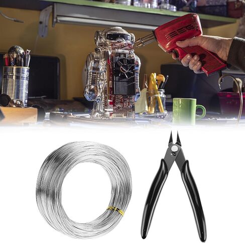 QWORK Bendable Craft Aluminum Wire 18 Gauge 328 FT, Sculpting Wire with Cutter in Saudi Arabia