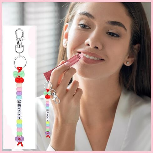 Nosiny 677 PCS Lip Gloss Meychain Making Kit Kit Trample Beads Beads string alphabet bead jewelry key bead key ring charm portable charm for diy lip balm crafts women party accessories in Saudi Arabia