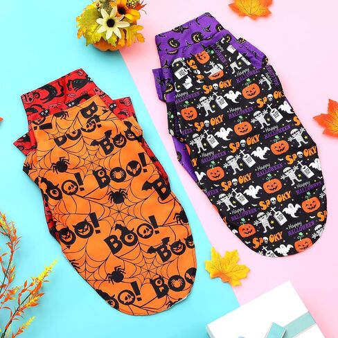 Weewooday 4 Pack Halloween Dog Dogts Halloween Pet Costumes Funny Mustring Ghost Bat Bath Battonon Soft Dog T-Shirt Outfit Offit Pet for Small Medium Earge Dogs Cats Cosplay Party Apparel (XL) in Saudi Arabia