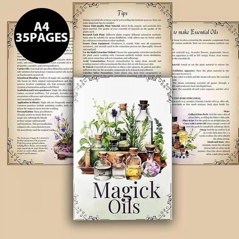 زيوت ماجيك كتاب مرجعي سريع | 54 سمات وعلاقات واستخدامات ، دليل صنع الزيت السحري من 35 صفحة ، نوبات ساحرة المطبخ ودليل السحر الأعشاب ، الساحرات المبتدئين والوصفات العشبية in Saudi Arabia