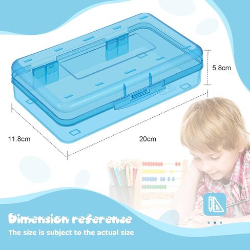 Outus 5 Pcs Plastic Pencil Box Large Capacity Pencil Box for Office Supplies Brush Painting Pencils Storage Case Office Storage Organizer(Pink, Yellow, Green, Blue, Clear) in Saudi Arabia