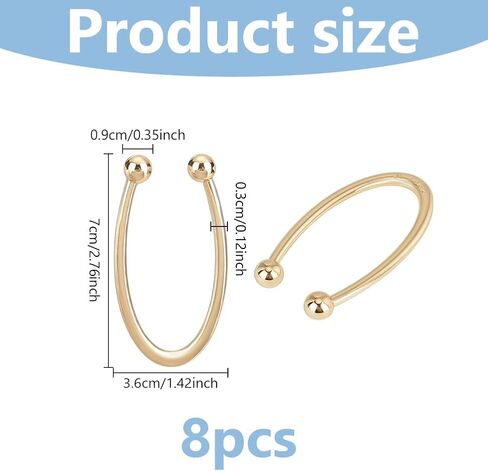 8 Pcs Bikini Closure, Light Gold Metal Strap Hooks Alloy Bikini Pins Clips U Shape Ring Buckle Lingerie Chest Closure Connector for Women Girls Costume Accessory in Saudi Arabia