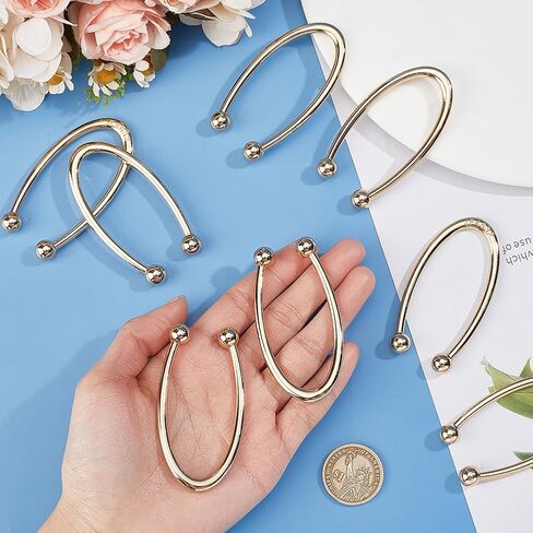 8 Pcs Bikini Closure, Light Gold Metal Strap Hooks Alloy Bikini Pins Clips U Shape Ring Buckle Lingerie Chest Closure Connector for Women Girls Costume Accessory in Saudi Arabia