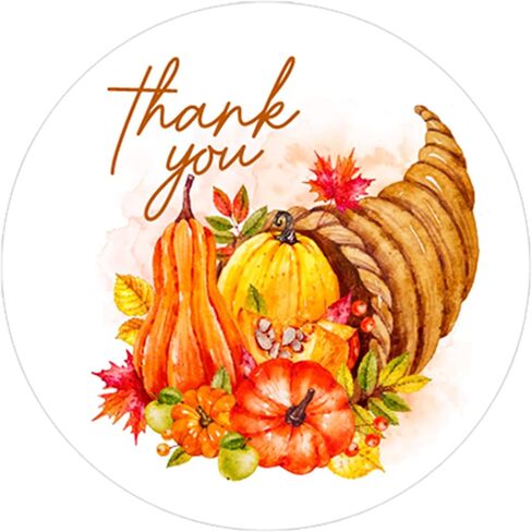 360PCS Fall Thanksgiving Thank You Stickers, Round Thanksgiving Pumpkin Maple Leaves Thank You Stickers for Envelope Seals Gift Bag Greeting Card Holiday Party Favors Decor, 1.5 in in Saudi Arabia
