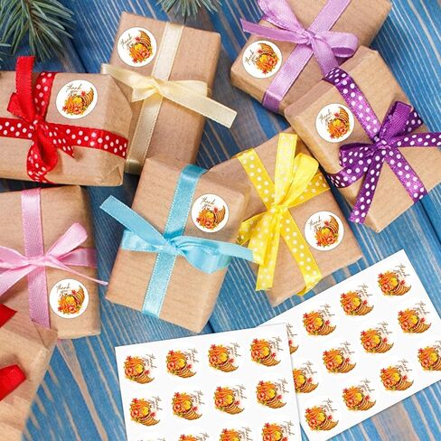360PCS Fall Thanksgiving Thank You Stickers, Round Thanksgiving Pumpkin Maple Leaves Thank You Stickers for Envelope Seals Gift Bag Greeting Card Holiday Party Favors Decor, 1.5 in in Saudi Arabia