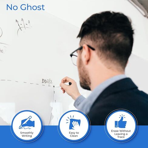 M&G White Board Wallpaper Dry Erase Board for Wall, 3 ft x 4 ft Whiteboard Peel and Stick Wallpaper, Dry Erase Contact Paper with 3 Markers and Wipe Out Cloth (Inside The Roll), No Ghosting in Saudi Arabia