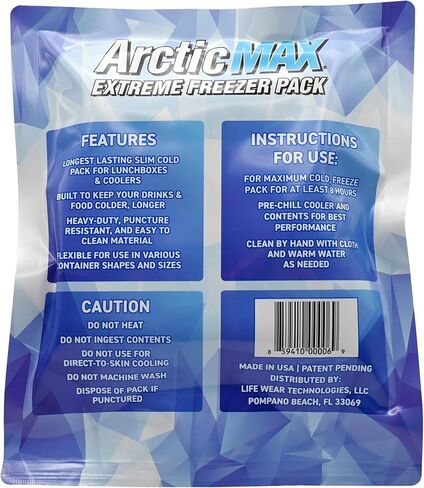 ArcticMAX - Longest-Lasting Slim Cooler Ice Pack (Large 14" x 18") Ultra-Flexible, Reusable, Gel Freezer Pack - Cooler Accessories for Beach, Camping Gear, Large Lunch Box, Picnic, and Fishing in Saudi Arabia