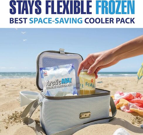 ArcticMAX - Longest-Lasting Slim Cooler Ice Pack (Large 14" x 18") Ultra-Flexible, Reusable, Gel Freezer Pack - Cooler Accessories for Beach, Camping Gear, Large Lunch Box, Picnic, and Fishing in Saudi Arabia