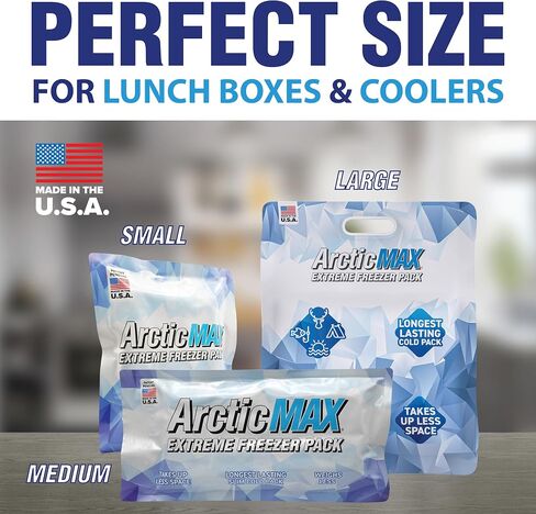 ArcticMAX - Longest-Lasting Slim Cooler Ice Pack (Large 14" x 18") Ultra-Flexible, Reusable, Gel Freezer Pack - Cooler Accessories for Beach, Camping Gear, Large Lunch Box, Picnic, and Fishing in Saudi Arabia