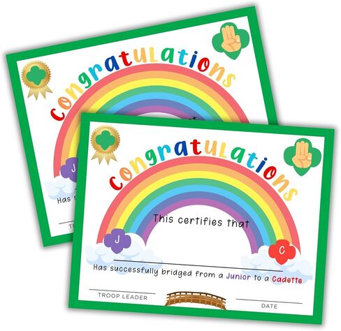 Scout Junior to Cadette Bridging Ceremony Complet Girl Affect Award 30PK 8.5x11 " in Saudi Arabia