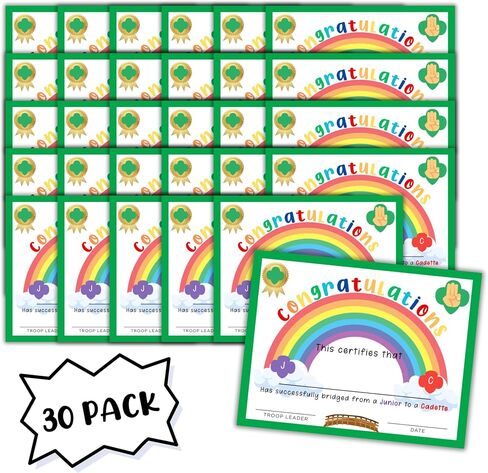 Scout Junior to Cadette Bridging Ceremony Complet Girl Affect Award 30PK 8.5x11 " in Saudi Arabia