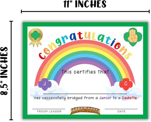 Scout Junior to Cadette Bridging Ceremony Complet Girl Affect Award 30PK 8.5x11 " in Saudi Arabia