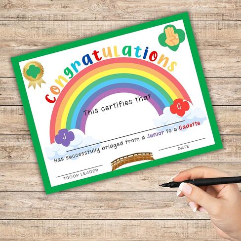 Scout Junior to Cadette Bridging Ceremony Complet Girl Affect Award 30PK 8.5x11 " in Saudi Arabia