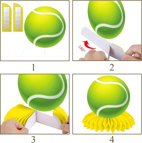 C L Cooper Life Tennis Party Honeycomb Centerces for Tennis Ball Birthder Party Decorations Sport Sport Protection Decoration for Sport them in Saudi Arabia