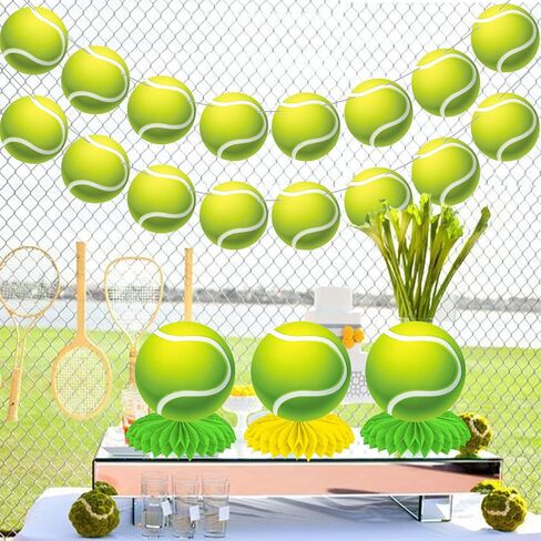 C L Cooper Life Tennis Party Honeycomb Centerces for Tennis Ball Birthder Party Decorations Sport Sport Protection Decoration for Sport them in Saudi Arabia