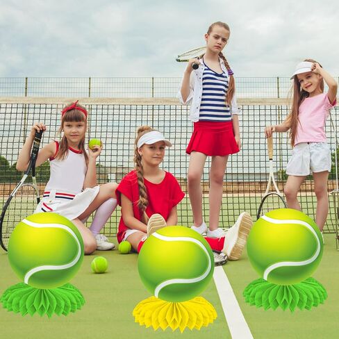 C L Cooper Life Tennis Party Honeycomb Centerces for Tennis Ball Birthder Party Decorations Sport Sport Protection Decoration for Sport them in Saudi Arabia