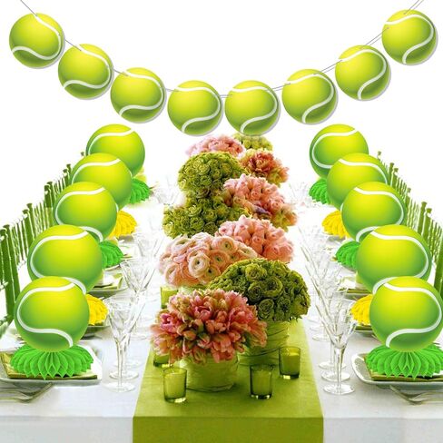 C L Cooper Life Tennis Party Honeycomb Centerces for Tennis Ball Birthder Party Decorations Sport Sport Protection Decoration for Sport them in Saudi Arabia