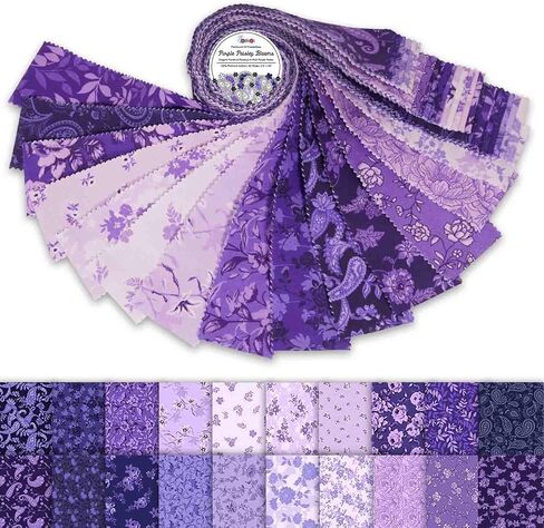 Jelly Roll 40 Strip Bundle ، 2.5 "شرائح نسيج للخياطة ، وصياغة وخياطة ، وليخام القطن بنسبة 100 ٪ لفة الكلام السكر ، ومشاريع لحاف بري in Kuwait